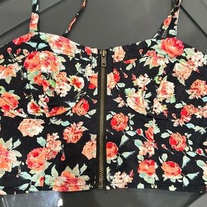 Zip up corset crop top